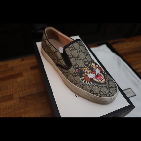 Gucci Angry Cat Slip Ons